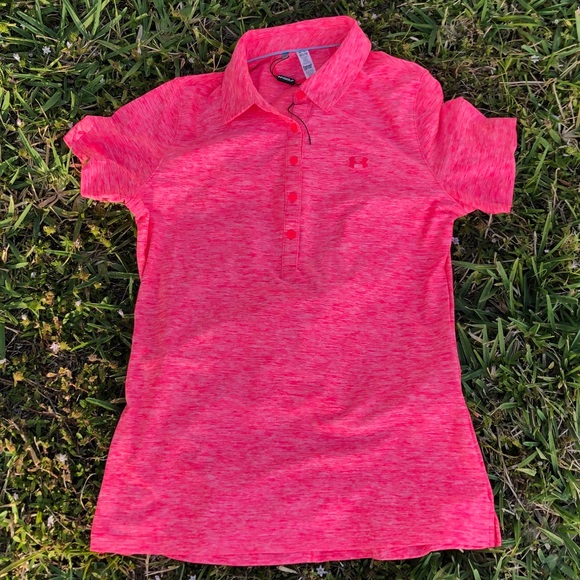 under armour pink golf shirt